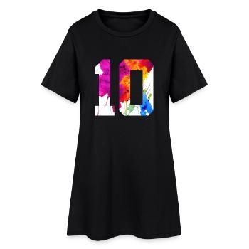 NUMÉRO 10 ANS 10E ANNIVERSAIRE - Robe T-shirt Femme - noir - Devant