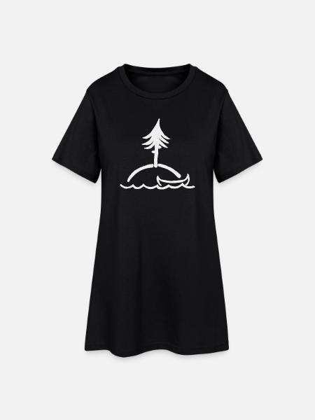 Kanu Insel See - Frauen T-Shirt-Kleid - Schwarz
