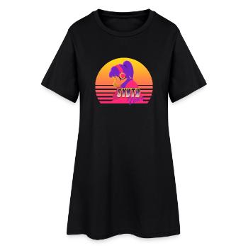 Synthwave Girl - Robe T-shirt Femme - noir - Devant