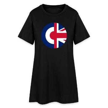Britische Mods - Frauen T-Shirt-Kleid - Schwarz - Vorne