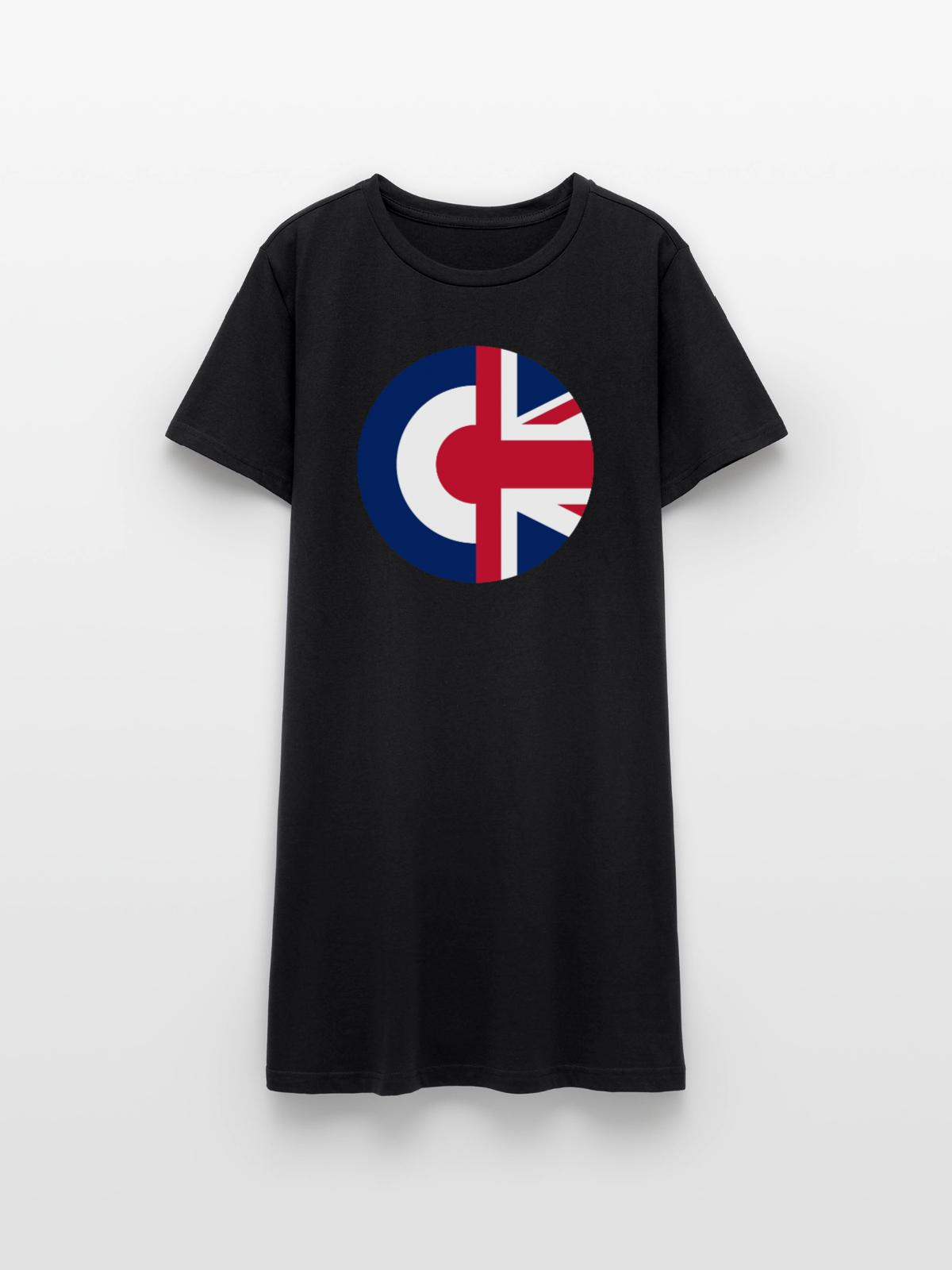 Britische Mods - Frauen T-Shirt-Kleid - Schwarz - Vorne
