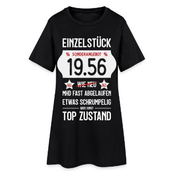 70. GEBURTSTAG 1956 EINZELSTÜCK PREISSCHILD - Frauen T-Shirt-Kleid - Schwarz - Vorne