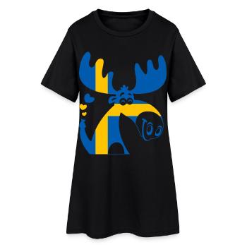 ELCH SCHWEDEN FLAGGE - Frauen T-Shirt-Kleid - Schwarz - Vorne