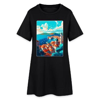 Dubrovnik Kroatien Vintage Reiseplakat Souvenir - Frauen T-Shirt-Kleid - Schwarz - Vorne