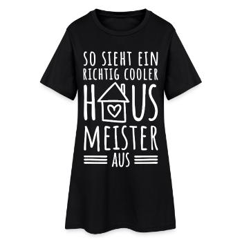 So sieht ein richtig cooler Hausmeister aus - Frauen T-Shirt-Kleid - Schwarz - Vorne