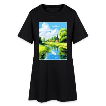 Spreewald Deutschland Vintage Reiseplakat Souvenir - Frauen T-Shirt-Kleid - Schwarz - Vorne