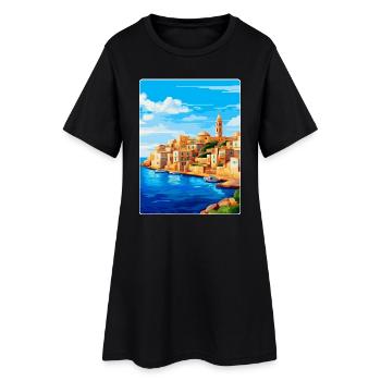 Malta Vintage Reiseplakat Souvenir WPA Souvenir - Frauen T-Shirt-Kleid - Schwarz - Vorne