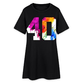 NUMBER 40 YEARS OLD 40TH BIRTHDAY - Women’s T-Shirt Dress - black - Front