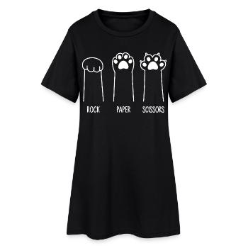 Roche Papier Ciseaux - Robe T-shirt Femme - noir - Devant