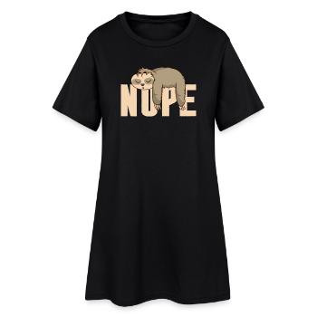Nope Sloth - Frauen T-Shirt-Kleid - Schwarz - Vorne