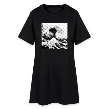 Japanese wave Kanagawa Style bd - Women’s T-Shirt Dress - black - Front