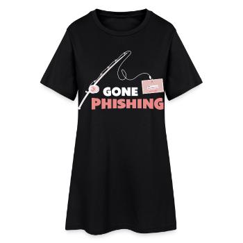 Gone Phishing - Frauen T-Shirt-Kleid - Schwarz - Vorne