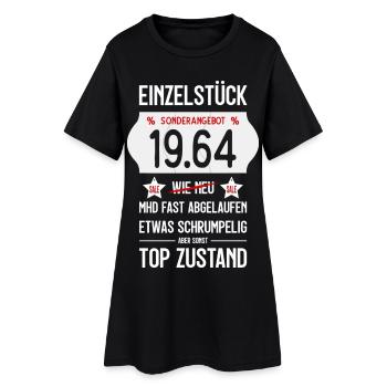 62. GEBURTSTAG 1964 EINZELSTÜCK PREISSCHILD - Frauen T-Shirt-Kleid - Schwarz - Vorne