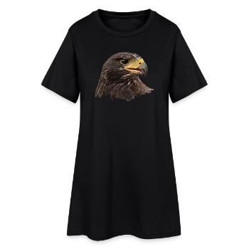 Adler, Falke, Greifvogel aus Falknerei, braun - Frauen T-Shirt-Kleid - Schwarz - Vorne