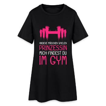 Prinzessin Gym Spruch - Prinzessin im Gym - Frauen T-Shirt-Kleid - Schwarz - Vorne