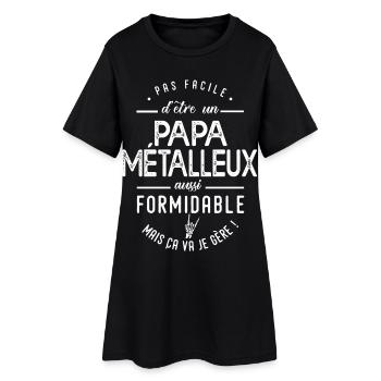 Papa Métalleux Cadeau Heavy Metal Rock Papa - Robe T-shirt Femme - noir - Devant