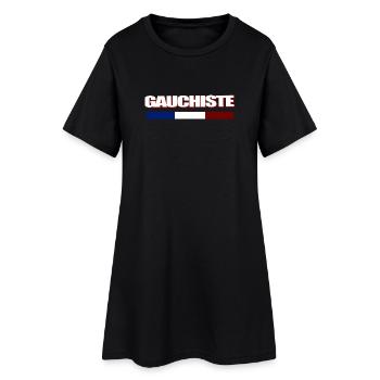 Gauchiste - Robe T-shirt Femme - noir - Devant