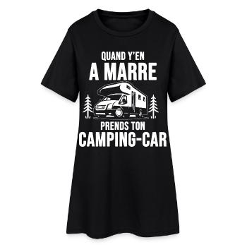Quand y’en a marre camping-car - Robe T-shirt Femme - noir - Devant