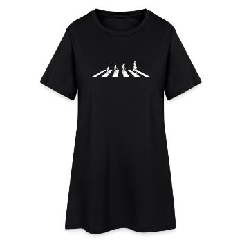Die Evolution am Zebrastreifen - Abbey Road - Frauen T-Shirt-Kleid - Schwarz - Vorne