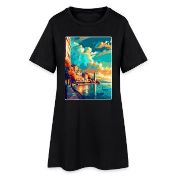 Thessalonique Grèce Affiche de voyage vintage souvenir - Robe T-shirt Femme - noir - Devant