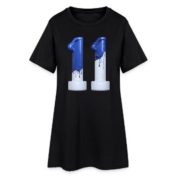 NON. 11 NUMÉRO 11 BLEU BLANC 11E ANNIVERSAIRE - Robe T-shirt Femme - noir - Devant