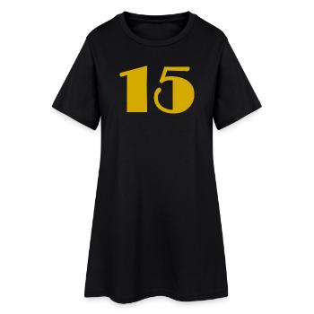 15. 15 ANS. 15e ANNIVERSAIRE. ANNIVERSAIRE 15 ANS. - Robe T-shirt Femme - noir - Devant