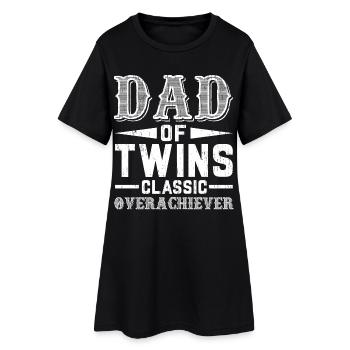 Dad Of Twins Classic Overachiever Daddy Of Twins - Frauen T-Shirt-Kleid - Schwarz - Vorne