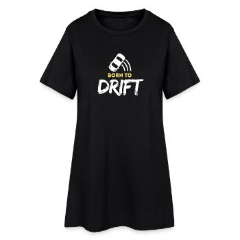 Geboren, um sich treiben zu lassen - Frauen T-Shirt-Kleid - Schwarz - Vorne