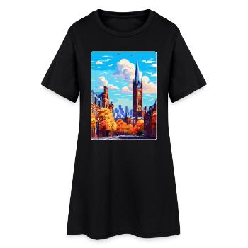 Manchester England Uk Reise Poster Souvenir WPA - Frauen T-Shirt-Kleid - Schwarz - Vorne