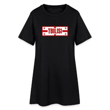Ville de Tbilissi avec le drapeau géorgien - Robe T-shirt Femme - noir - Devant
