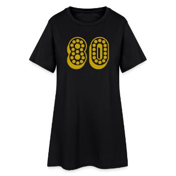 80. 80 YEARS. 80th ANNIVERSARY. 80TH BIRTHDAY. - Women’s T-Shirt Dress - black - Front