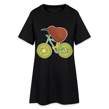 Fahrradverrückter Kiwi Radsportler - Frauen T-Shirt-Kleid - Schwarz - Vorne