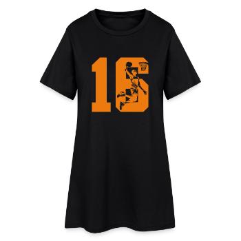 NUMÉRO 16 : 16E ANNIVERSAIRE DE BASKET-BALL - Robe T-shirt Femme - noir - Devant