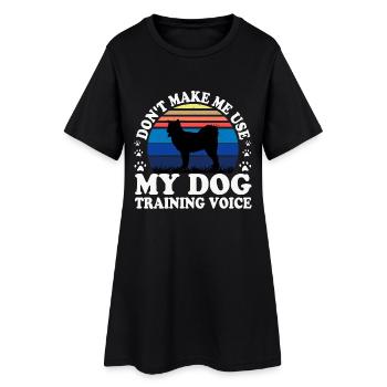 Kanadischer Eskimo Hund Liebe Silhouette Vintage Sonnenuntergang - Frauen T-Shirt-Kleid - Schwarz - Vorne