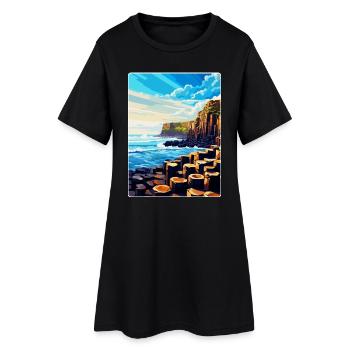 Giant Causeway Irland Uk Reise Poster Souvenir - Frauen T-Shirt-Kleid - Schwarz - Vorne