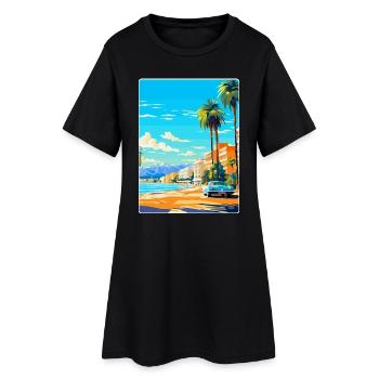 Cannes Frankreich Vintage Reiseplakat WPA Souvenir - Frauen T-Shirt-Kleid - Schwarz - Vorne