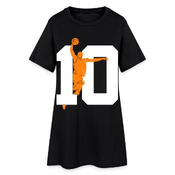 NUMÉRO 10 : 10E ANNIVERSAIRE DE BASKET-BALL - Robe T-shirt Femme - noir - Devant