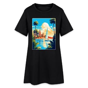 Palma De Majorque Espagne Affiche De Voyage Vintage WPA - Robe T-shirt Femme - noir - Devant