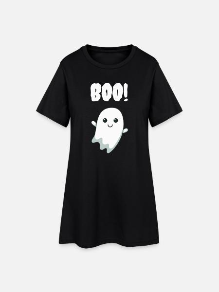 Boo Gespenst - Frauen T-Shirt-Kleid - Schwarz