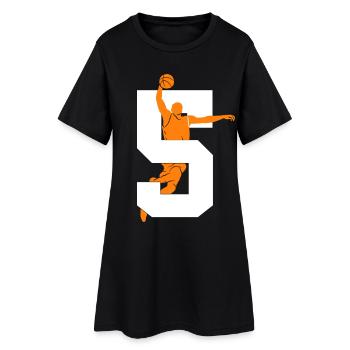 NUMMER 5 BASKETBALL 5. GEBURTSTAG - Frauen T-Shirt-Kleid - Schwarz - Vorne
