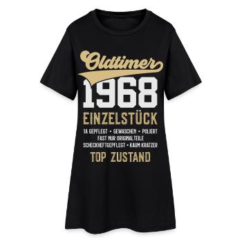58. GEBURTSTAG OLDTIMER 1968 - Frauen T-Shirt-Kleid - Schwarz - Vorne