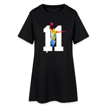NUMMER 11 BASKETBALL 11. GEBURTSTAG - Frauen T-Shirt-Kleid - Schwarz - Vorne
