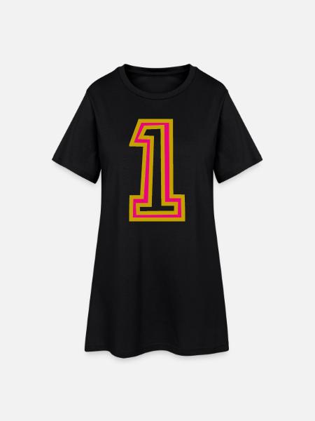 1. 1 AN - Robe T-shirt Femme - noir