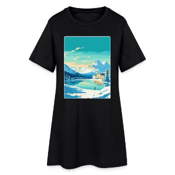 St. Moritz Schweiz Vintage Reiseplakat WPA - Frauen T-Shirt-Kleid - Schwarz - Vorne