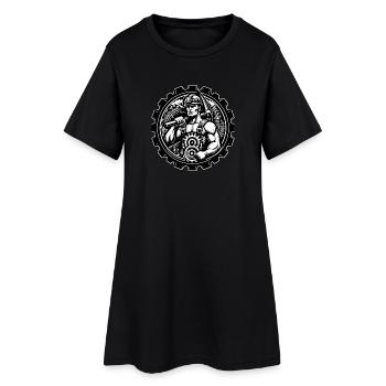 Logo du mineur - Robe T-shirt Femme - noir - Devant
