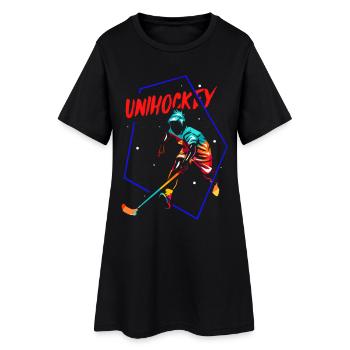 Reflexstarker Unihockey Torwart - Frauen T-Shirt-Kleid - Schwarz - Vorne