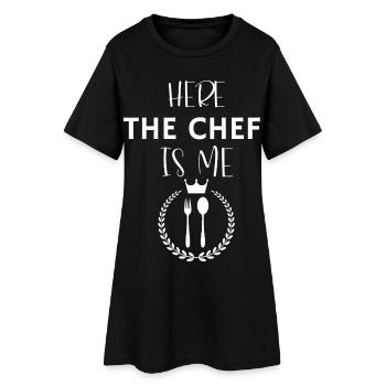 Tablier de cuisine here the chef us me - Robe T-shirt Femme - noir - Devant