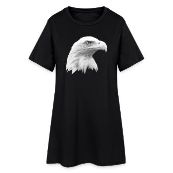 Adlerkopf, Weißkopfseeadler, Adler, Greifvogel aus - Frauen T-Shirt-Kleid - Schwarz - Vorne