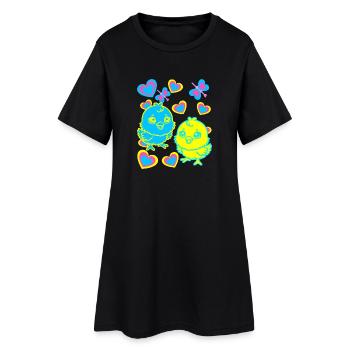 Küken Ostern Kind Kinder - Frauen T-Shirt-Kleid - Schwarz - Vorne