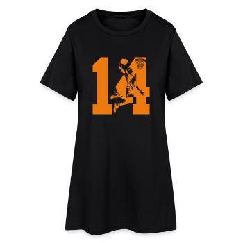 NUMMER 14 BASKETBALL 14. GEBURTSTAG - Frauen T-Shirt-Kleid - Schwarz - Vorne